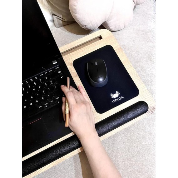 Supply Safir Laptop Stand with Cushion, Lap Desk with Mouse Pad, Laptop Tray Pillow, Bed Tray with Phone Compartments, Wrist Supported, Freelancer Gift