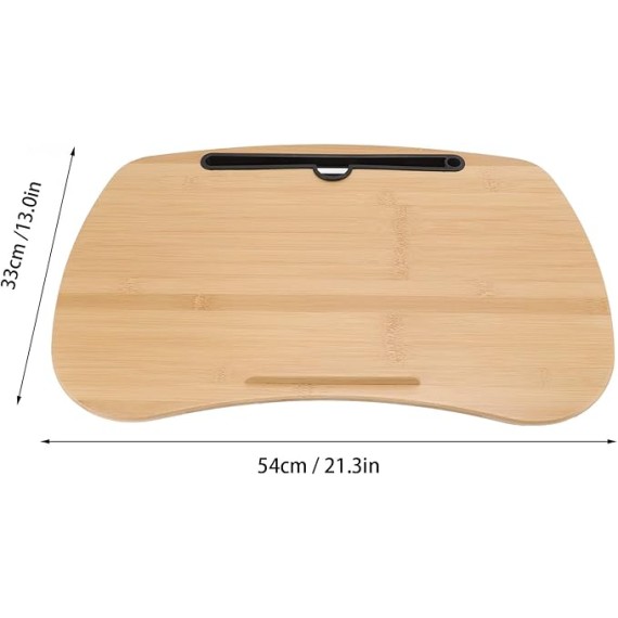 3-in-1 Timber Lap Desk with Cushion, Portable Ergonomic Laptop Stand for Bed, Sofa, and Car, Multifunctional Pillow Table for Work or Travel