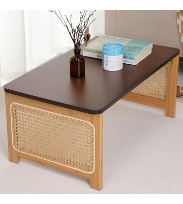 Foldable Lap Desk Japanese Folding Table for Floor Sitting Bamboo Desk Bed Eating Tray Reading Desk Outdoor Portable Foldable Tea Low Folding Table Work from Home Rest Study(Walnut,31.5*18.9*12.2 in)