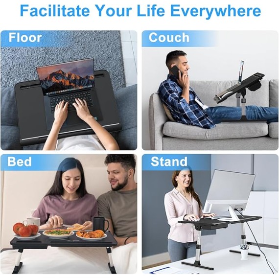 Home Office Lap Desks, X-Large Adujustable Laptop Bed Desk and Portable Laptop Lap Desk for Writing Working Reading Eating