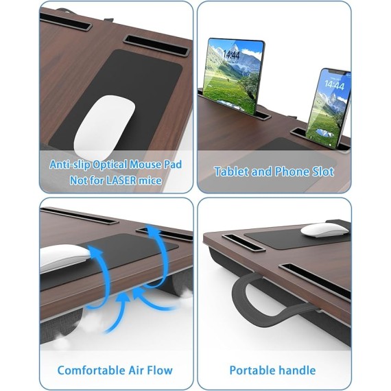 Home Office Lap Desks, X-Large Adujustable Laptop Bed Desk and Portable Laptop Lap Desk for Writing Working Reading Eating