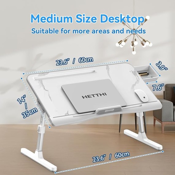Home Office Lap Desks, Adujustable Laptop Bed Desk and Portable Laptop Lap Desk for Writing Working Reading Eating