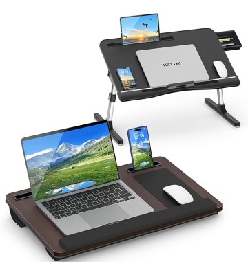 Home Office Lap Desks, Adujustable Laptop Bed Table and Portable Lap Desk for Laptop for Writing Working Reading Eating