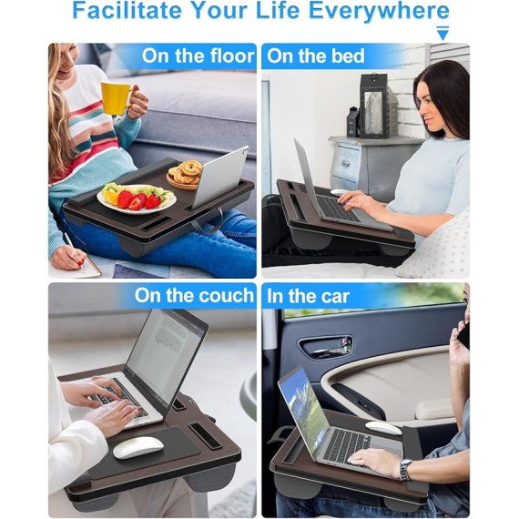 Home Office Lap Desks, Adujustable Laptop Bed Table and Portable Lap Desk for Laptop for Writing Working Reading Eating
