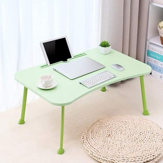 Portable Table Simple Laptop Desk Removable Small Desk Folding Multifunctional Bed Table with Card Slot