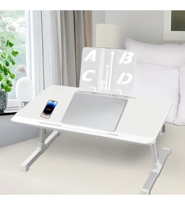 Lap Desk for Bed,Laptop Stand Lap Desk Tablet Tray Table Bed Desk - Laptop Bed Stand Reading Holder with Drawer & Bookshelf Bed Table for Working, Reading, Eating