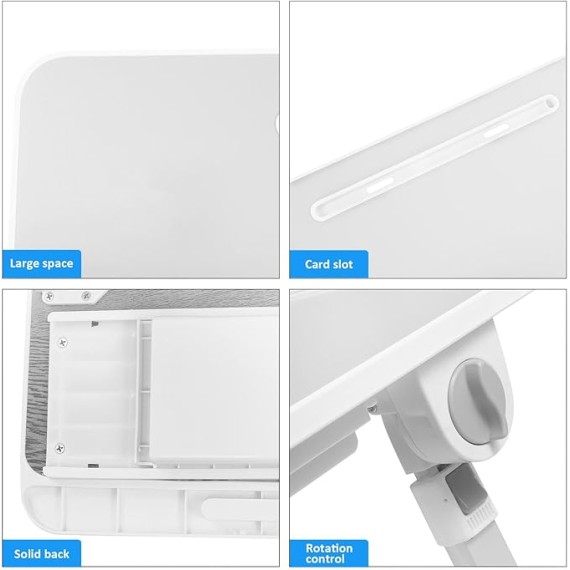 Lap Desk for Bed,Laptop Stand Lap Desk Tablet Tray Table Bed Desk - Laptop Bed Stand Reading Holder with Drawer & Bookshelf Bed Table for Working, Reading, Eating