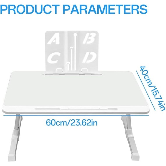 Lap Desk for Bed,Laptop Stand Lap Desk Tablet Tray Table Bed Desk - Laptop Bed Stand Reading Holder with Drawer & Bookshelf Bed Table for Working, Reading, Eating