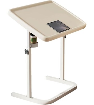 Couch Table Tray, Folding Sofa Bedside Table, Stowaway Laptop Desk, Portable Bed Dinner Tray - Height Adjustable TV Table with Cup Holder