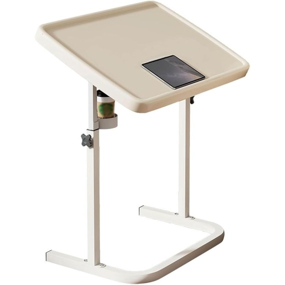 Couch Table Tray, Folding Sofa Bedside Table, Stowaway Laptop Desk, Portable Bed Dinner Tray - Height Adjustable TV Table with Cup Holder