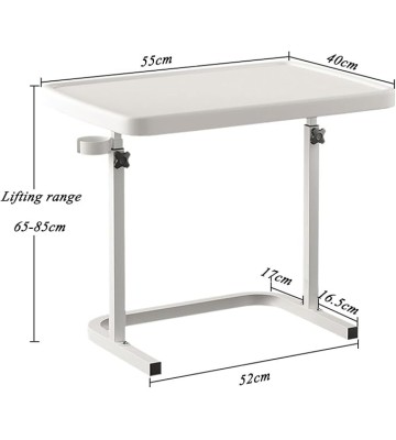 Couch Table Tray, Folding Sofa Bedside Table, Stowaway Laptop Desk, Portable Bed Dinner Tray - Height Adjustable TV Table with Cup Holder