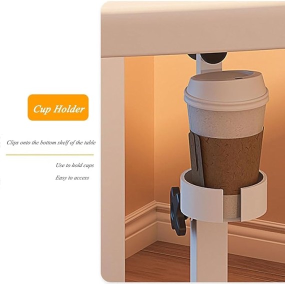Couch Table Tray, Folding Sofa Bedside Table, Stowaway Laptop Desk, Portable Bed Dinner Tray - Height Adjustable TV Table with Cup Holder
