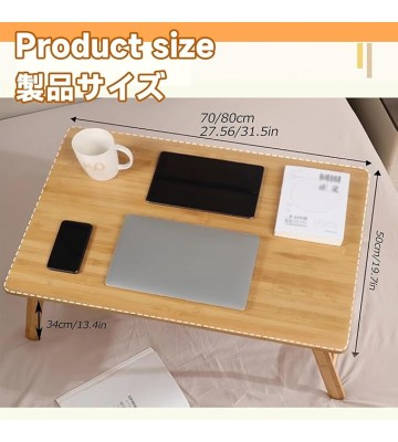 Laptop Desk Bed Table Lap Desk Tray Bed Table Bed Low Table Portable Lap Desk Lap Standing Desk Bed Table Height Adjustable Foldable Laptop Table Multipurpose Lap Tray(Wood,80*50cm/31.5*19.7i