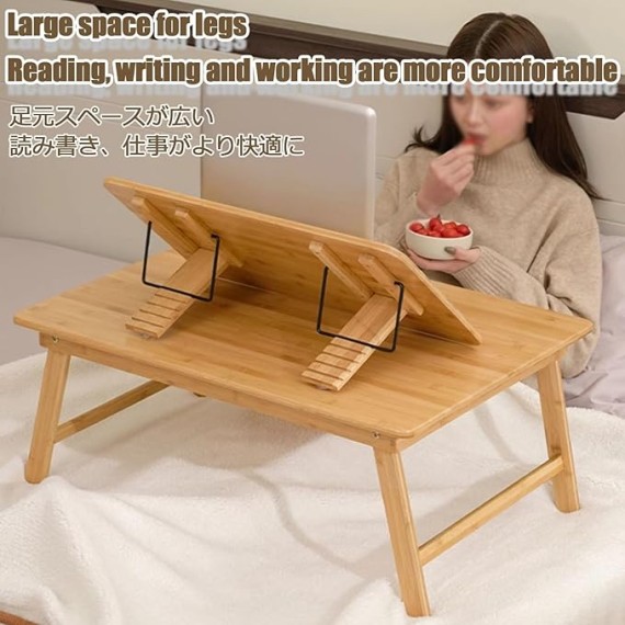 Laptop Desk Bed Table Lap Desk Tray Bed Table Bed Low Table Portable Lap Desk Lap Standing Desk Bed Table Height Adjustable Foldable Laptop Table Multipurpose Lap Tray(Wood,80*50cm/31.5*19.7i