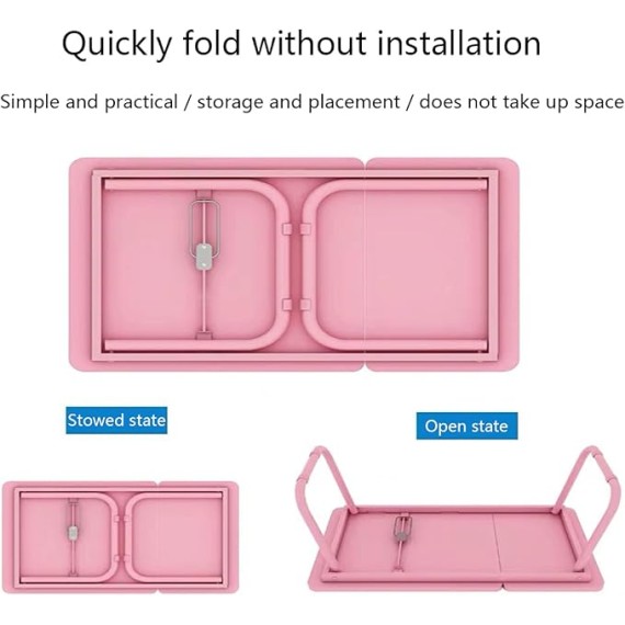 Foldable Laptop Desk Stand Tray Table for Bed/Couch/Sofa/Floor Light Walnut 21 x 12 x 10 Inches Portable and Adjustable Height Ideal for Watching Movies and Working from Home (Pink)