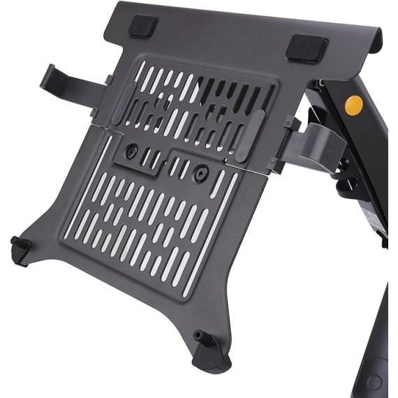 Monitor and Laptop Mount, Adjustable 2 in 1 Combo Mount for 17-30in Display and 10-17in Laptop, Single Arm Holds 19.8lbs