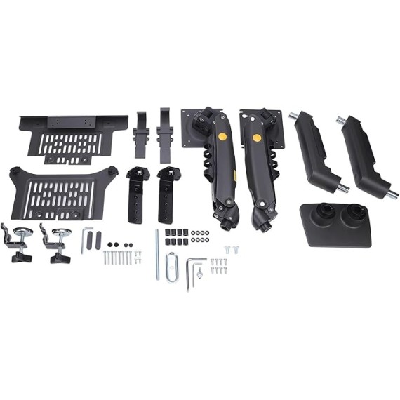 Monitor and Laptop Mount, Adjustable 2 in 1 Combo Mount for 17-30in Display and 10-17in Laptop, Single Arm Holds 19.8lbs