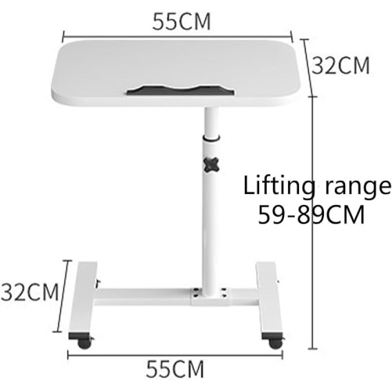 Overbed Table Height Adjustable Laptop Stand for Bed - Hospital Over Bed Desk with Standing Desk Feature, Suitable for Varying Bed Heights