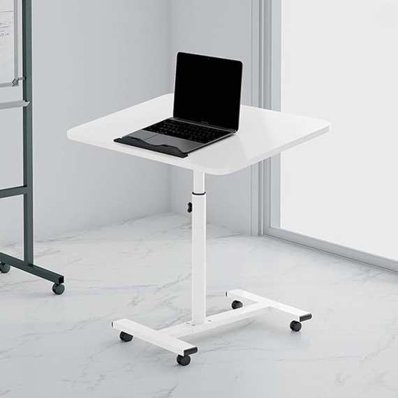 Overbed Table Height Adjustable Laptop Stand for Bed - Hospital Over Bed Desk with Standing Desk Feature, Suitable for Varying Bed Heights